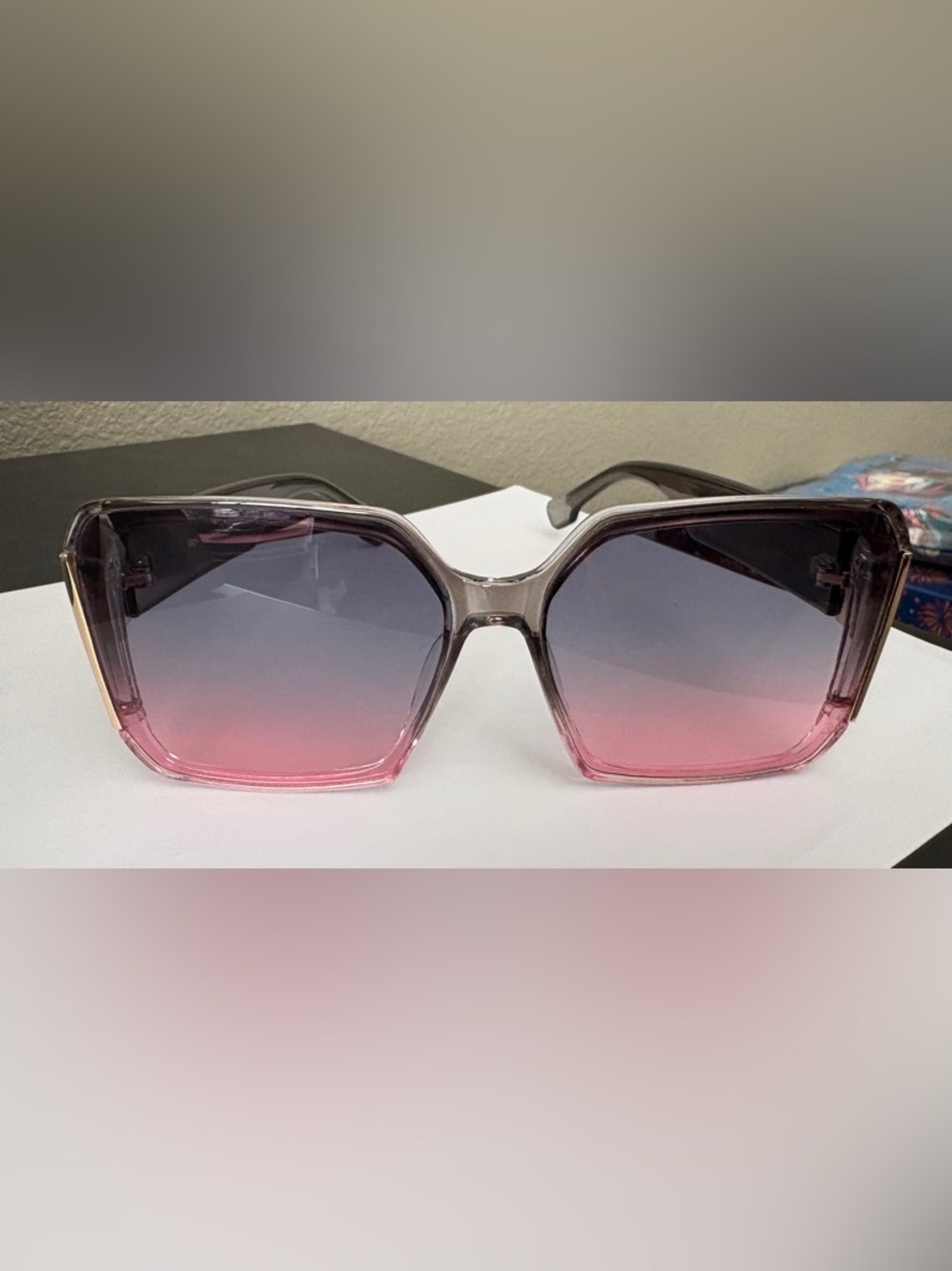 Oversized Gradient Pink Fashion Sunglasses